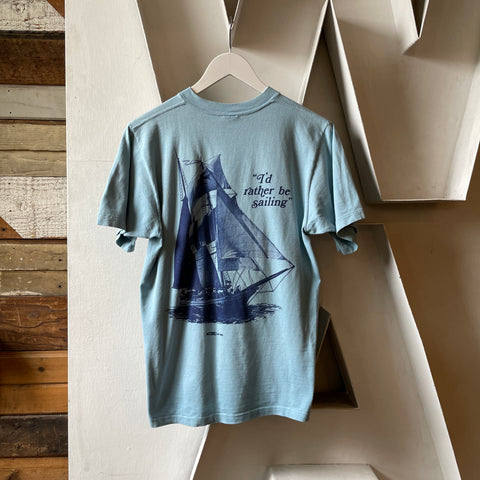 70’s I’d Rather Be Sailing Crazy Shirts Tee - Medium