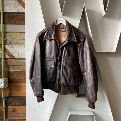 70's Steer Hide Bomber - Large