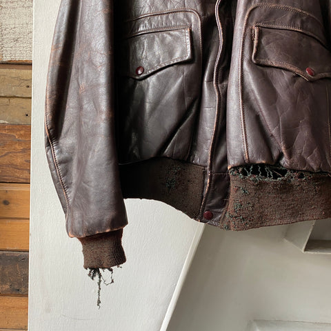 70's Steer Hide Bomber - Large