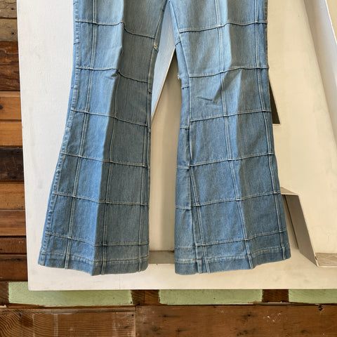 70’s Patchwork Denim Brittania Flared Pants - 30” x 30”