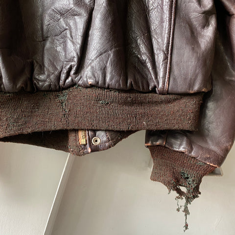 70's Steer Hide Bomber - Large
