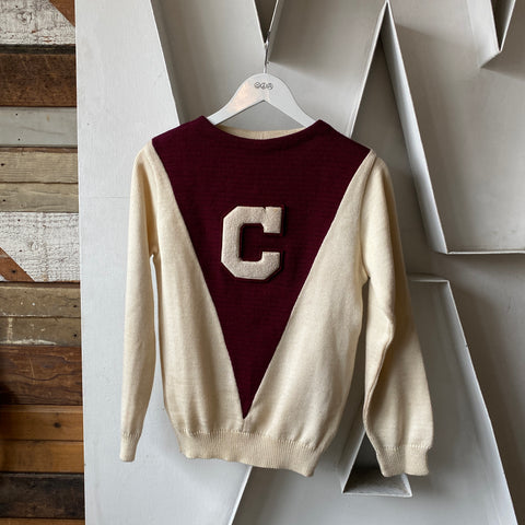 50’s Boat Neck Collegiate Sweater - Medium