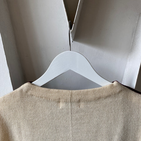 50’s Boat Neck Collegiate Sweater - Medium
