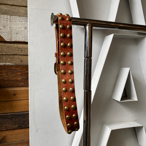 60's Brown Studded Belt - 26"-28"