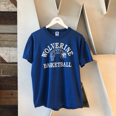 80's Wolverine Basketball Tee - Medium