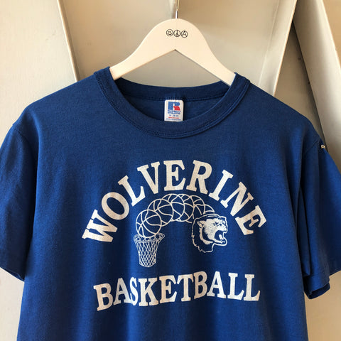80's Wolverine Basketball Tee - Medium