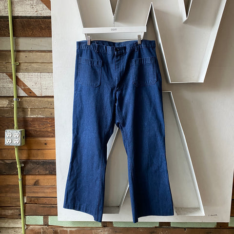 70's Navy Dungarees - 37” x 29.5”
