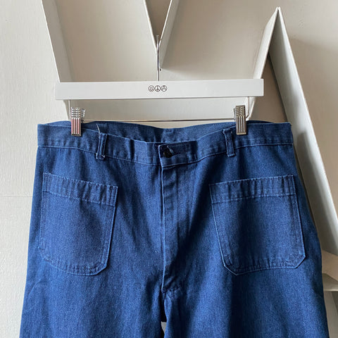 70's Navy Dungarees - 37” x 29.5”