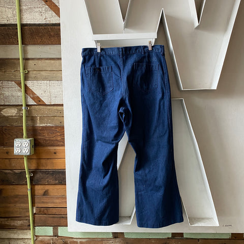 70's Navy Dungarees - 37” x 29.5”