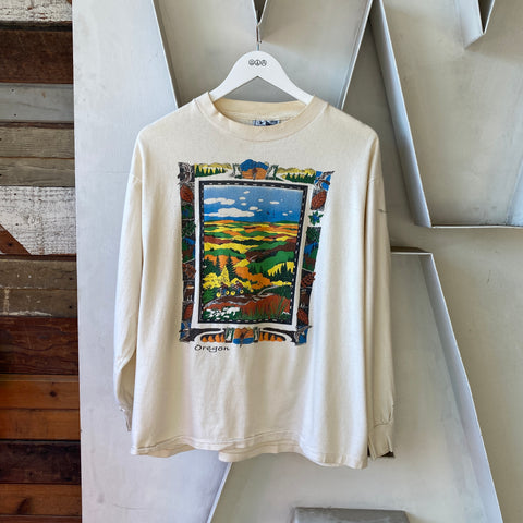 80's Oregon Long Sleeve Tee - Large