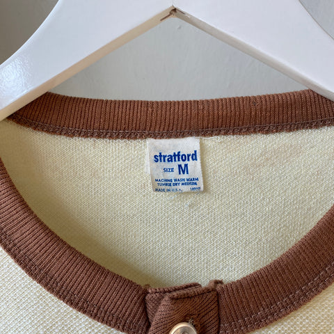 70's Poly Henley - Medium