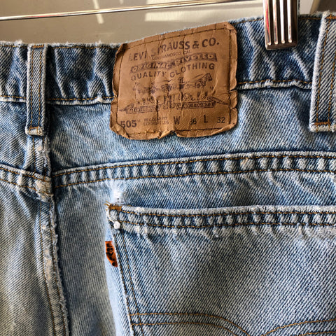 90’s Levi’s 505 Orange Tab Cut-Offs - 36” x 6.5”