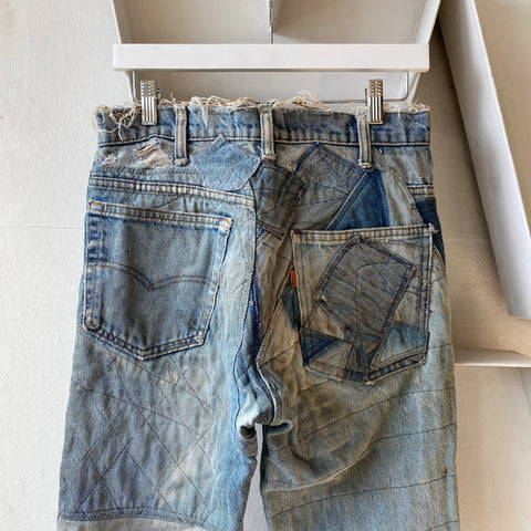 70's/80's Levi’s Patchwork Orange Tabs - 30” x 31”