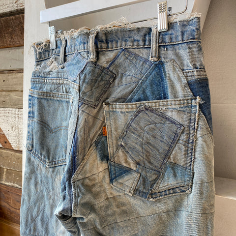 70's/80's Levi’s Patchwork Orange Tabs - 30” x 31”