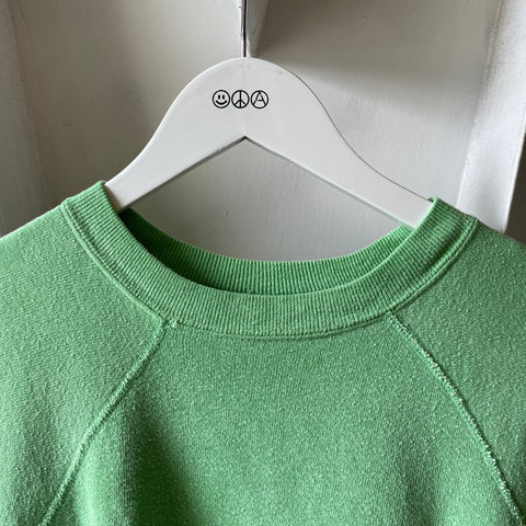 60’s Faded Green Short Sleeve Sweatshirt - Small