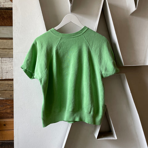 60’s Faded Green Short Sleeve Sweatshirt - Small