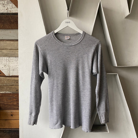 80's Grey Thermal Shirt - Medium