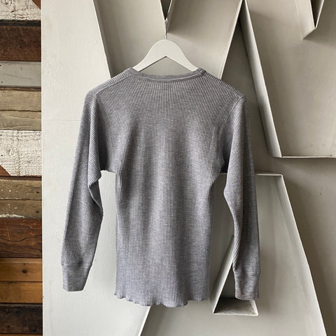 80's Grey Thermal Shirt - Medium