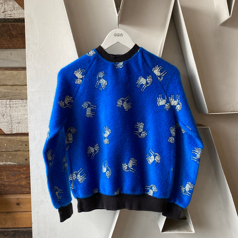80's Fuzzy Unicorn Crewneck - Small