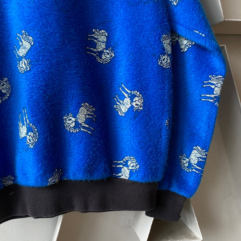80's Fuzzy Unicorn Crewneck - Small
