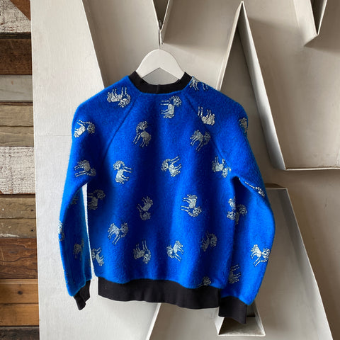 80's Fuzzy Unicorn Crewneck - Small