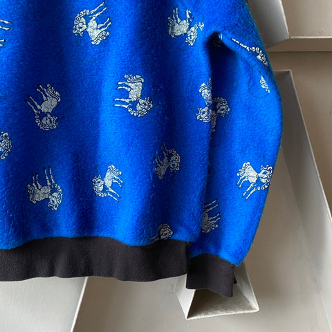 80's Fuzzy Unicorn Crewneck - Small