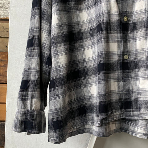 60’s Campus Rayon Blend Flannel Button-Up - XL