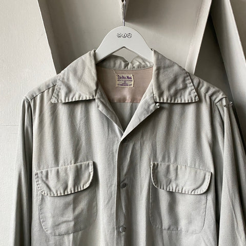60’s Loop Collar Rayon Button-Up Shirt - Medium