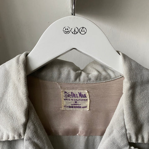 60’s Loop Collar Rayon Button-Up Shirt - Medium