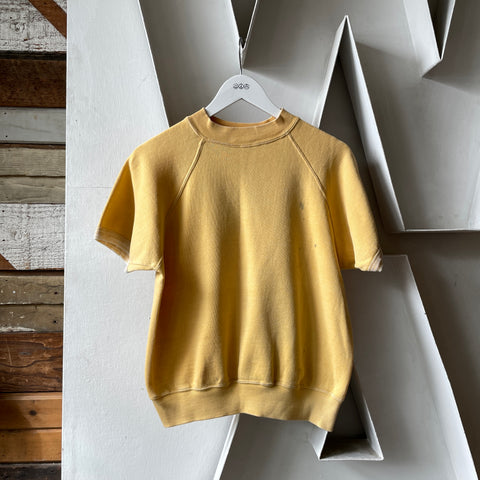 60’s Faded Lemon Short Sleeve Sweatshirt - Medium