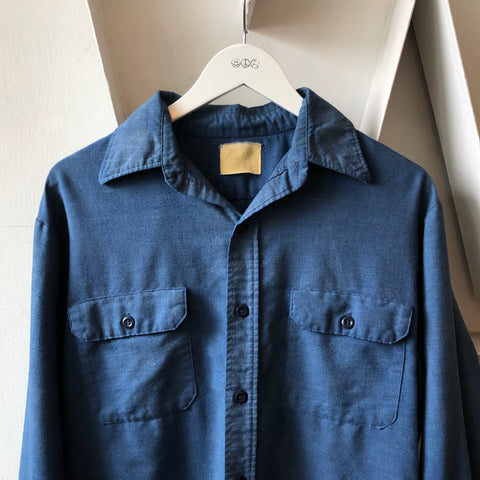 70’s Dark Chambray Work Shirt - Large