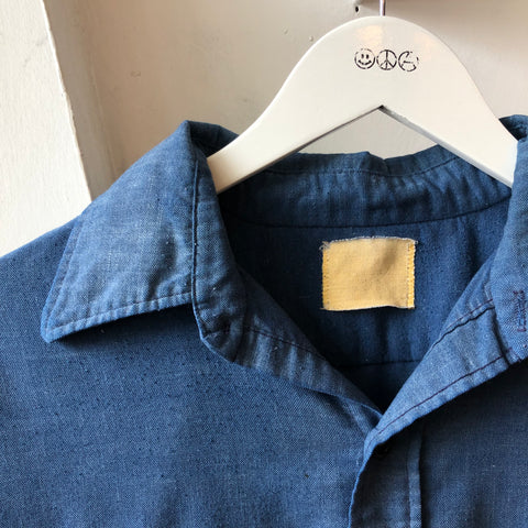 70’s Dark Chambray Work Shirt - Large