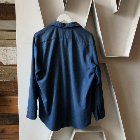 70’s Dark Chambray Work Shirt - Large