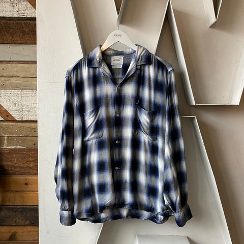 60’s Penney's Rayon Blend Flannel Shirt - Medium