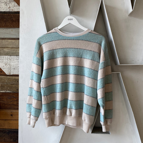 70's Striped Fleece Crewneck - Small