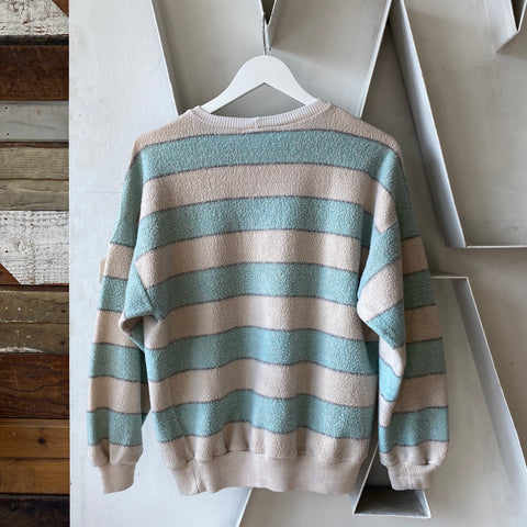 70's Striped Fleece Crewneck - Small