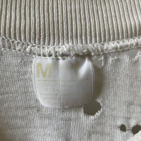70’s Thrashed Blank White Tee - Medium
