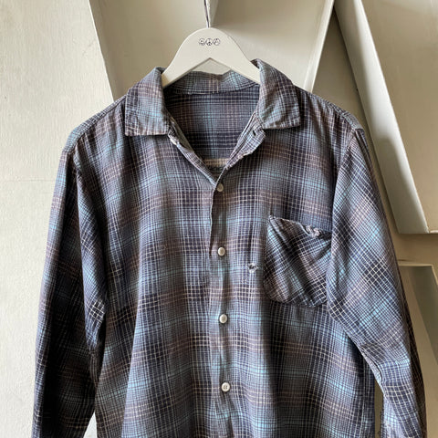 50’s Thrashed Plaid Button Up - Medium