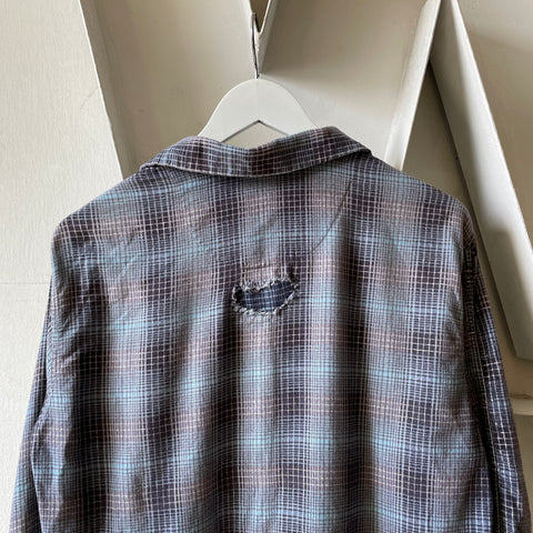 50’s Thrashed Plaid Button Up - Medium