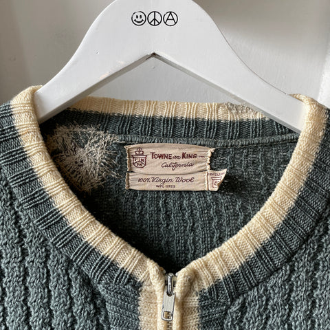 60’s Wool Zip Sweater - Medium