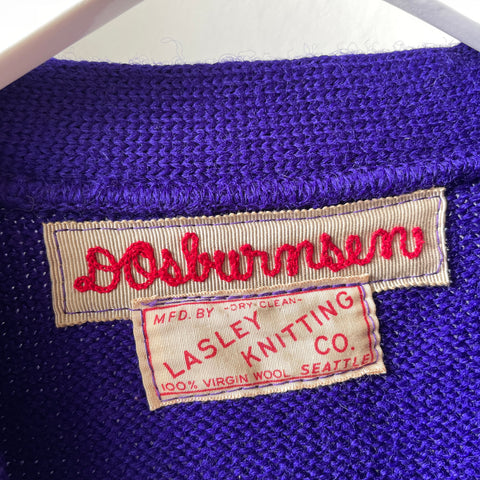 50’s Lasley Knitting Co Purple Varsity Sweater - Medium