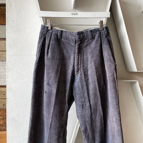 70’s Thrashed Pleated Cords - 27” x 30.5”
