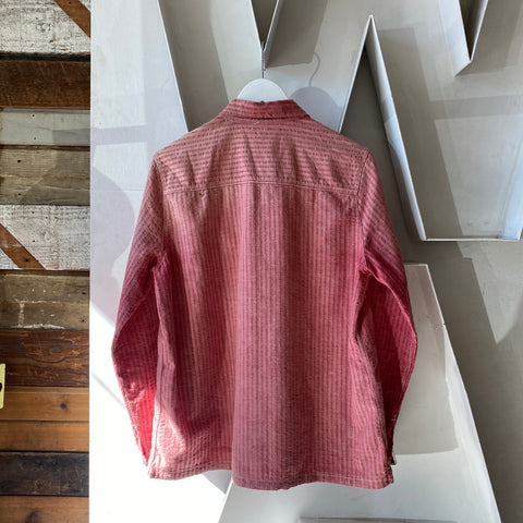 60's Seersucker Chore Coat - Medium