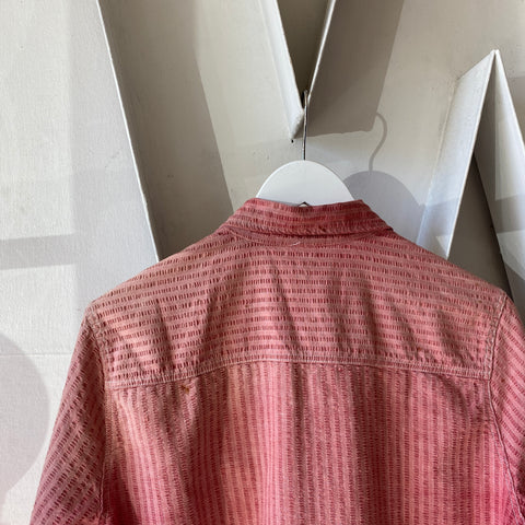 60's Seersucker Chore Coat - Medium