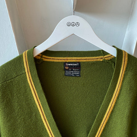 60's Towncraft Green Cardigan - Medium