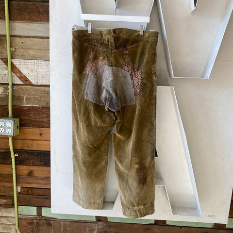 30's Boro Corduroy Trousers - 38” x 29”