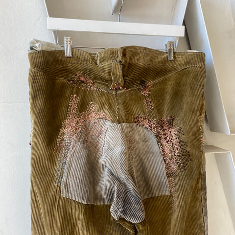 30's Boro Corduroy Trousers - 38” x 29”