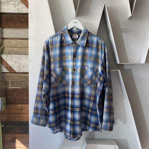 60's Ombre Faded Cotton Flannel - XL