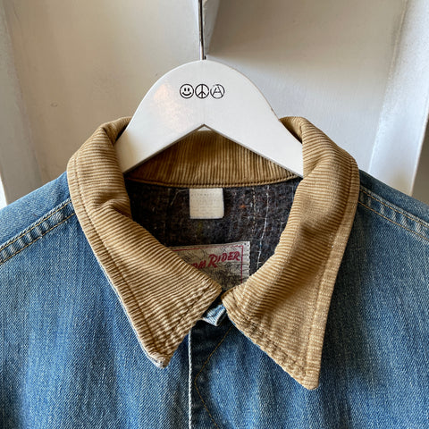 70’s Thrashed Lee Storm Rider Blanket Lined Denim Jacket - Large