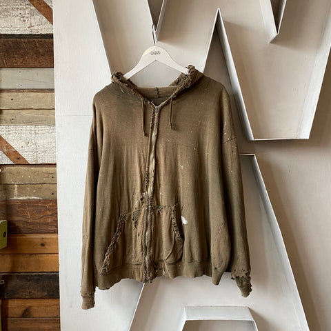 60's Thermal Lined Zip-Up Sweatshirt - XL